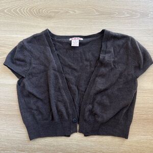 Elegant Black Short Sleeve Cardigan